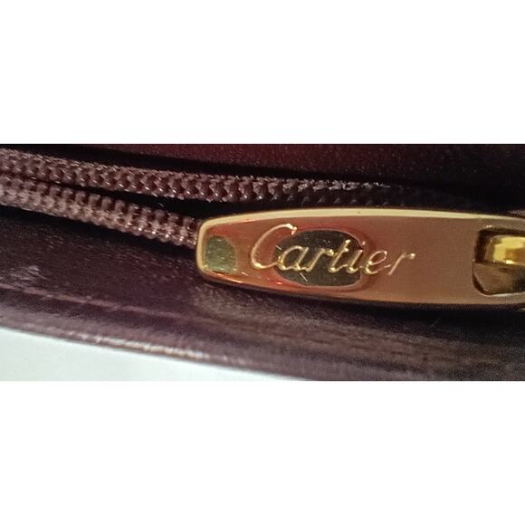 CARTIER Must de Cartier Bordeaux Calfskin Bi-Fold Long Wallet - COA Included - Picture 7 of 9